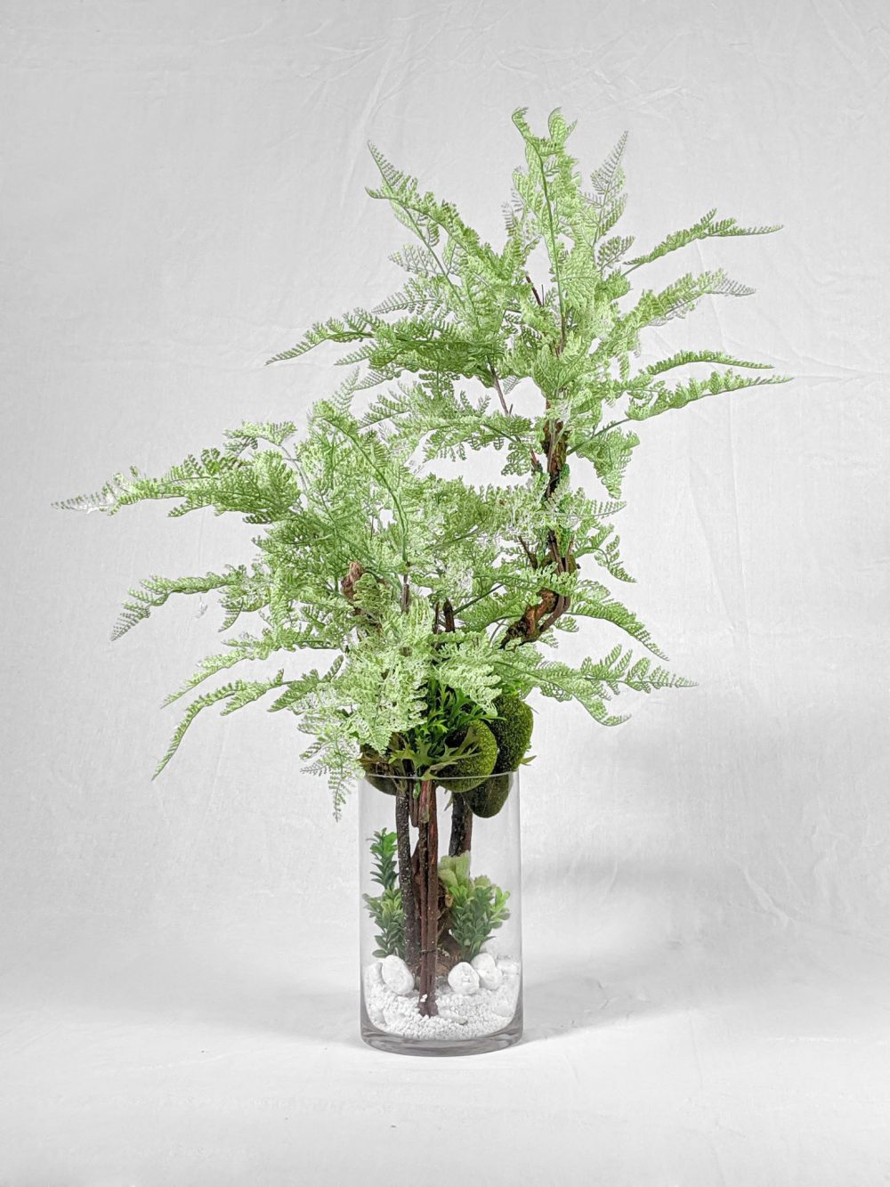 Artificial fern arrangement with glass vase TR 1 Daco Marketing