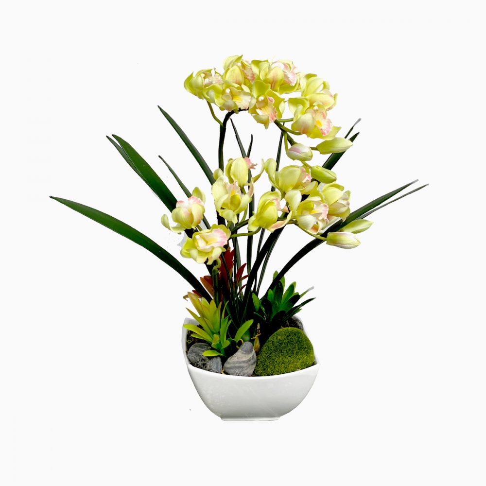Artificial green orchid arrangement Daco Marketing